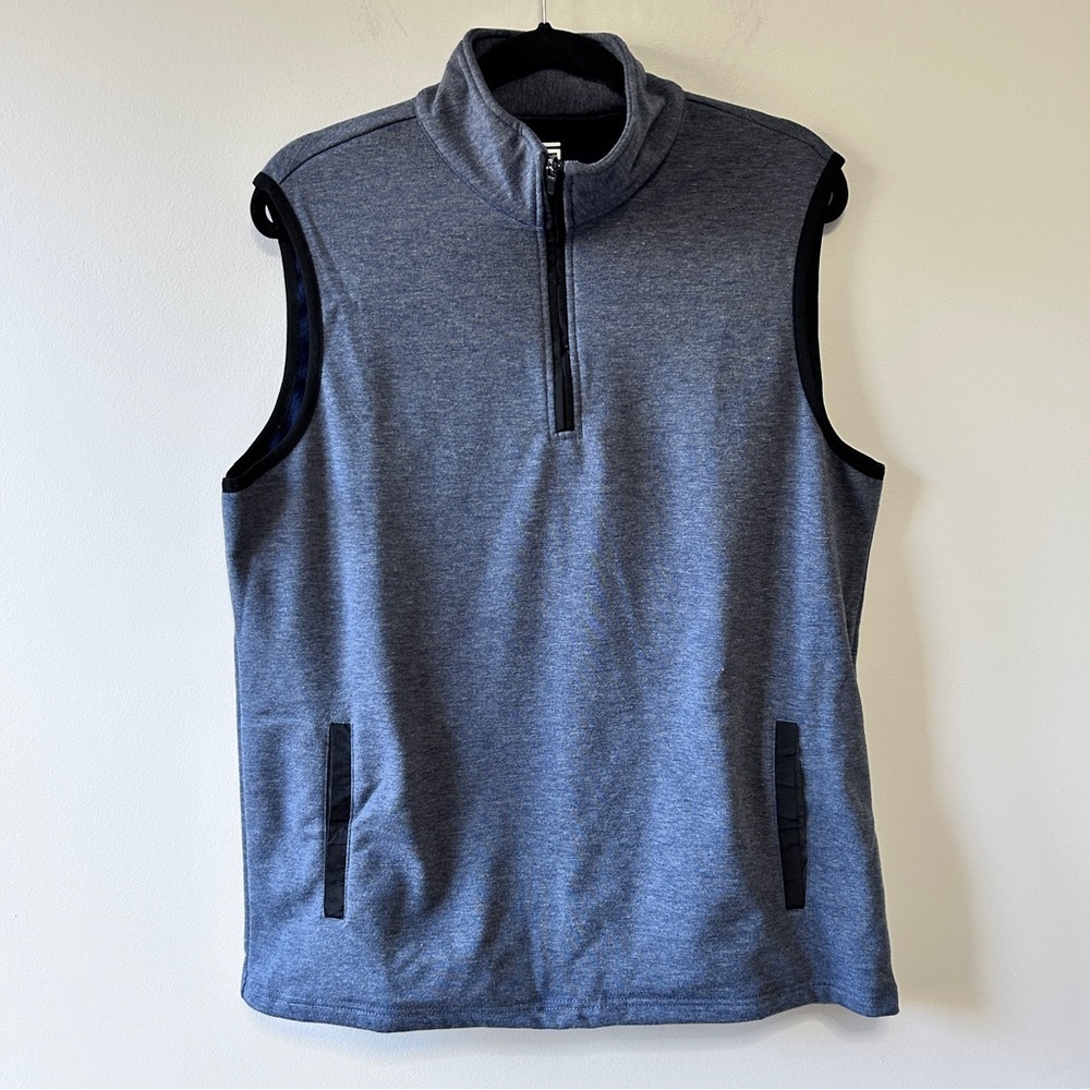 Three Sixty Six Mens Size Medium 1/4 Zip Pullover collared Vest Blue